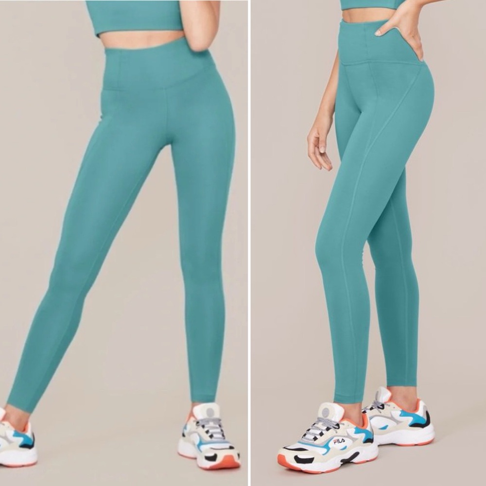 GIRLFRIEND COLLECTIVE Compressive High-Rise Legging 28" in Vine Aqua Size S NWOT